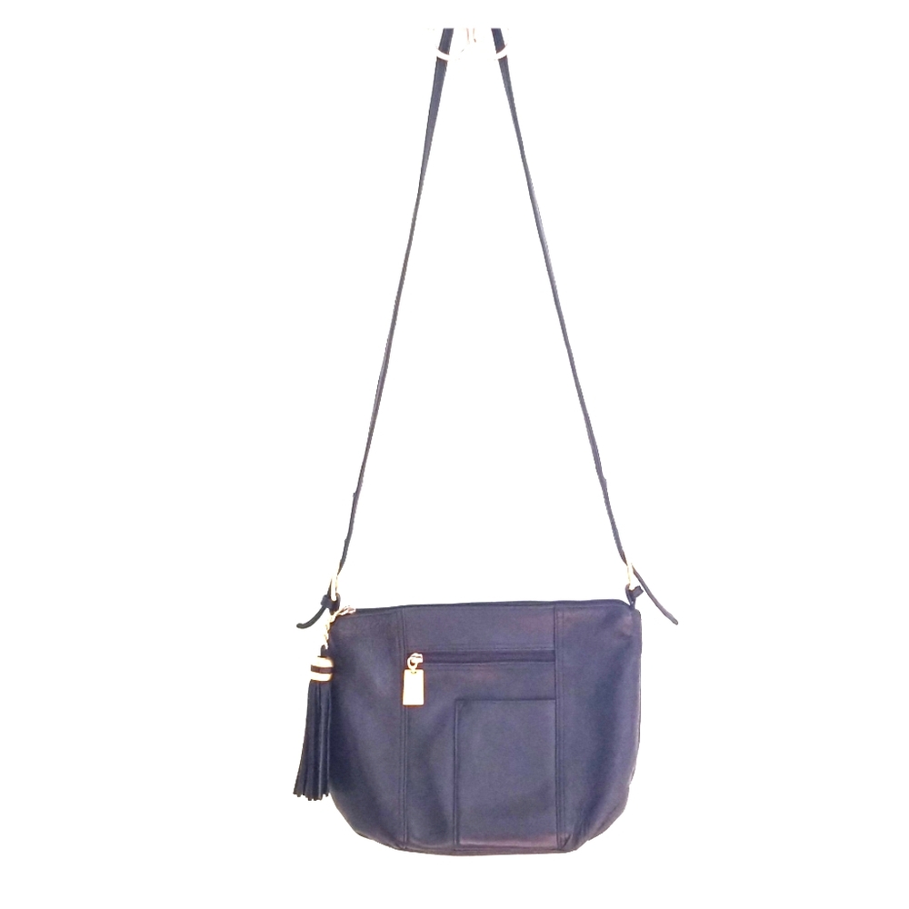 Tignanello black leather crossbody bag